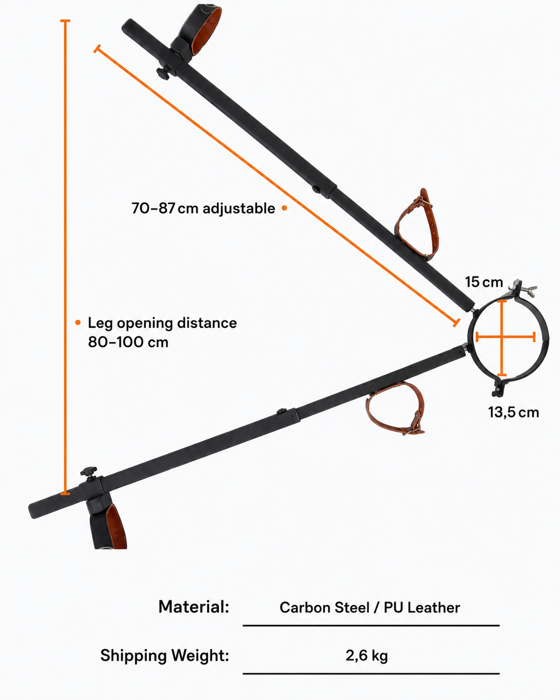 Barre d'écartement BDSM - Barre de bondage - Barre d'écartement