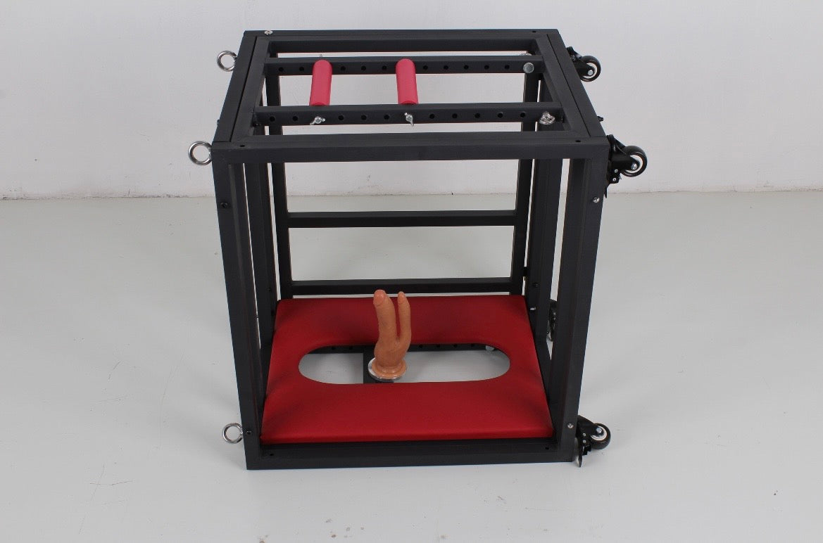 Cage BDSM premium sur roulettes – Cage de bondage en acier avec verrouillage